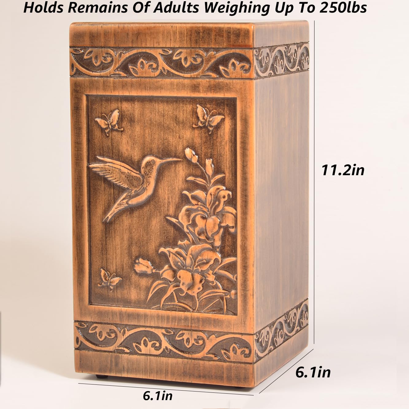 engmvwod screw-bottom urn closeup highlighting secure closure and durability