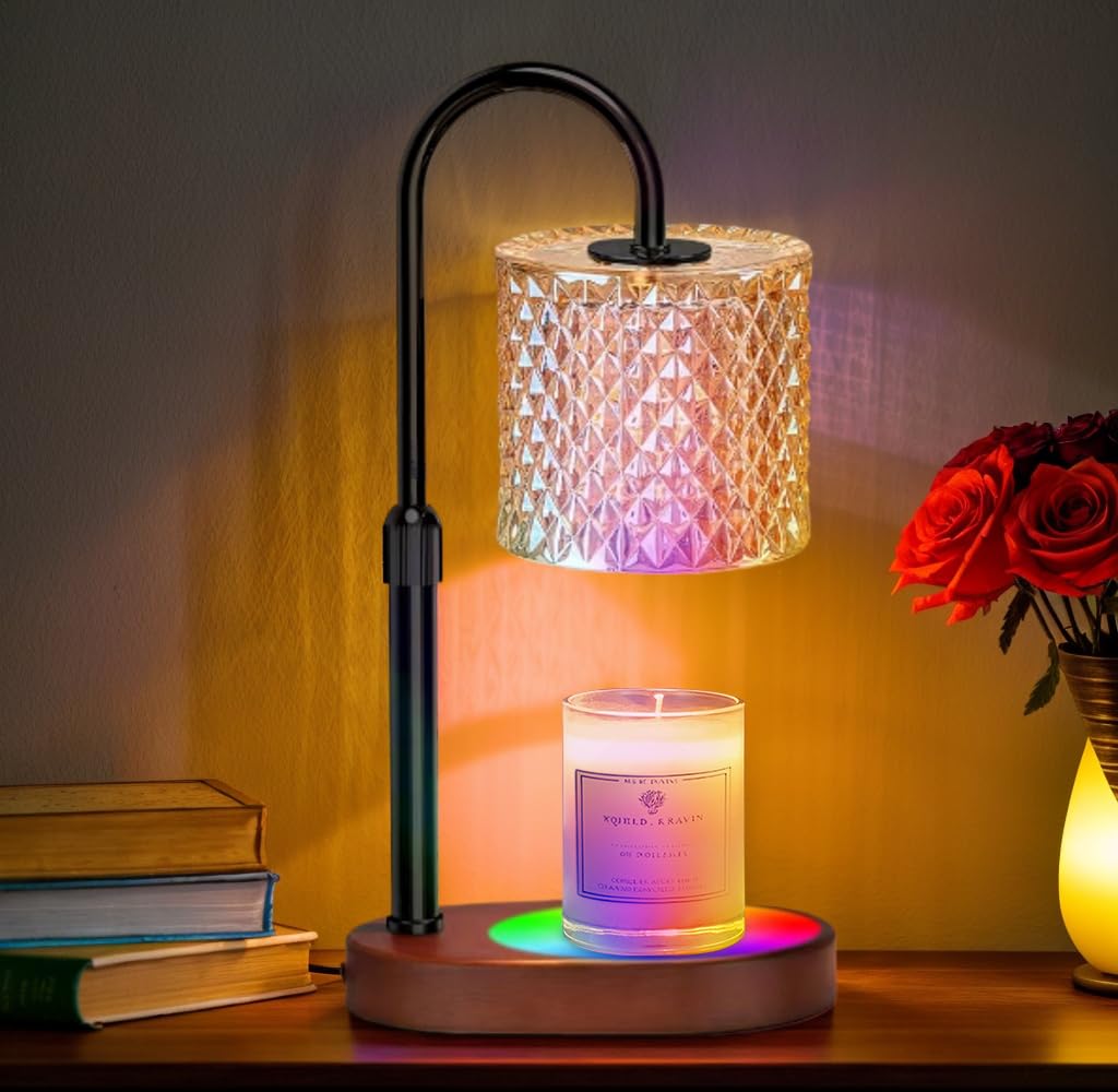 Engpure Candle Warmer Lamp with 8 color LED enhances ambiance without flame