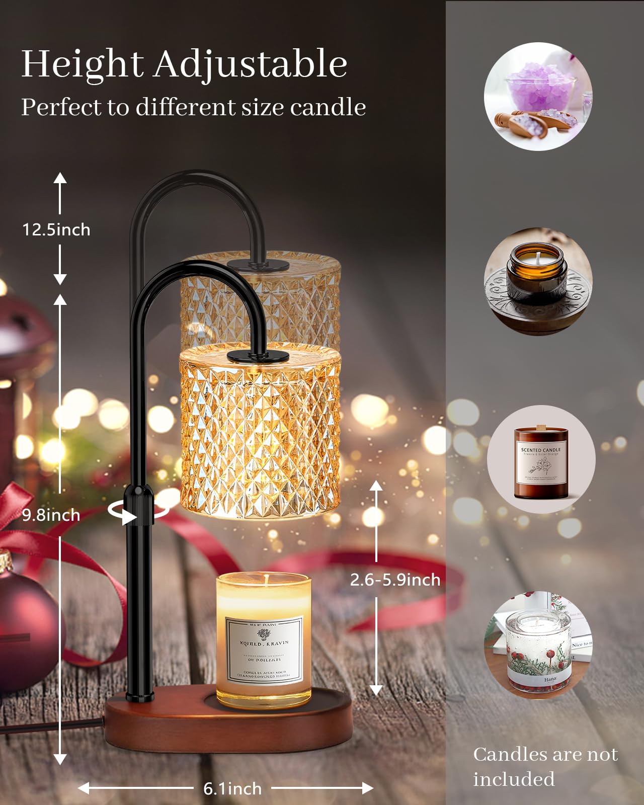 Engpure candle warmer lamp offers four brightness levels for mood control
