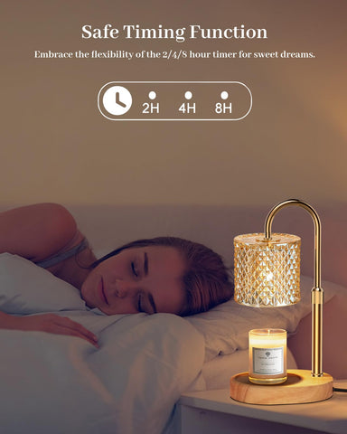 Engpure candle warmer lamp height adjustment for fitting candles of different sizes.