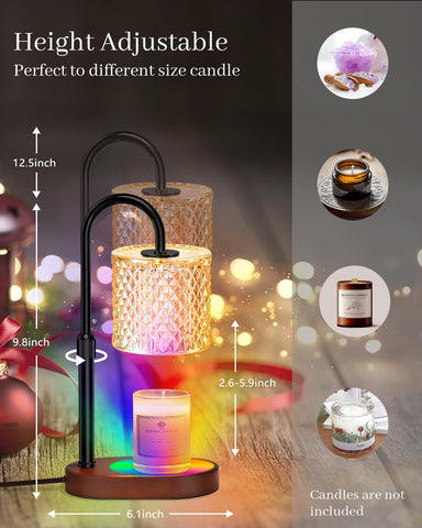 Engpure Candle Warmer Lamp wooden base height adjustment fits all candles