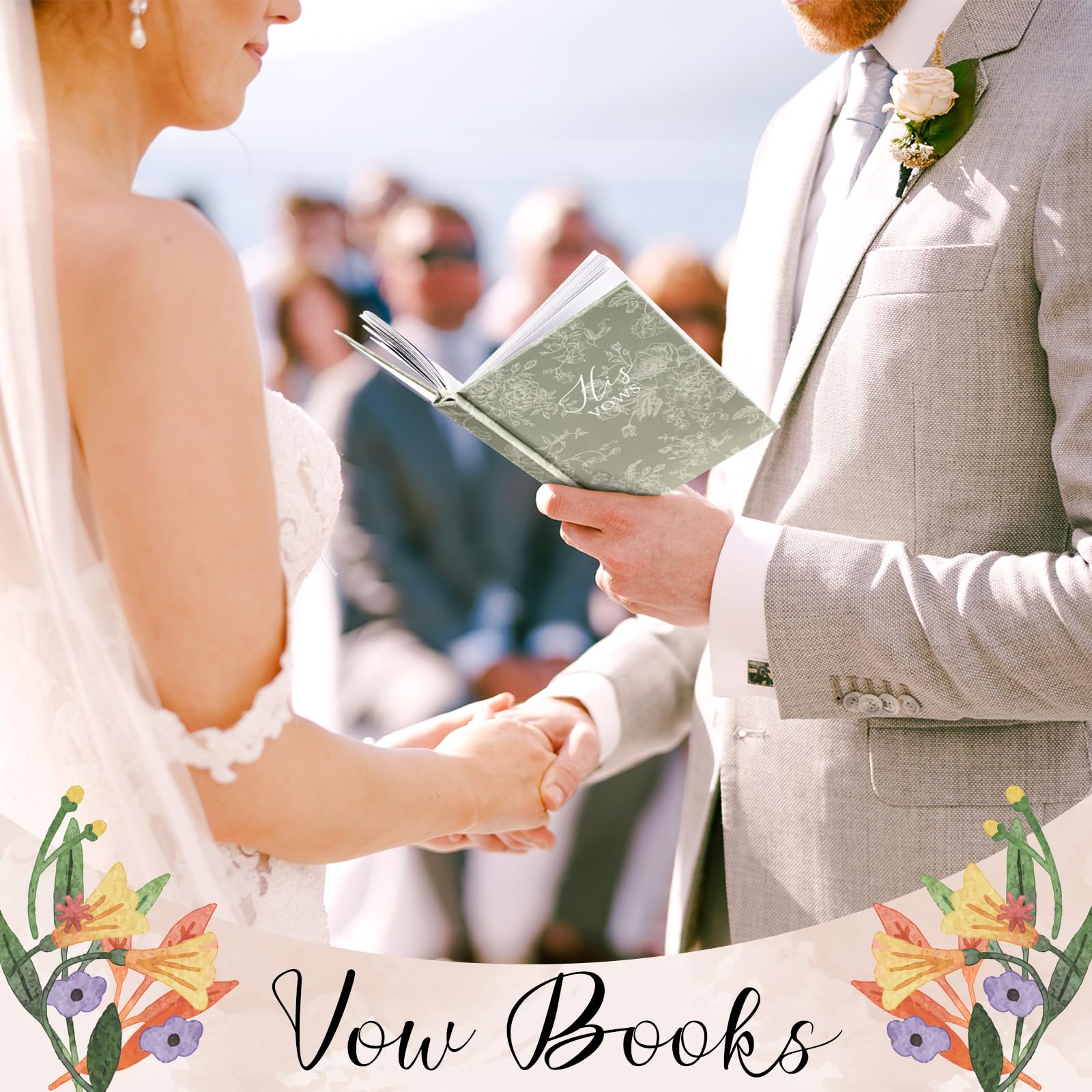 Engrowtic vow book in-use during ceremony enables intimate vows