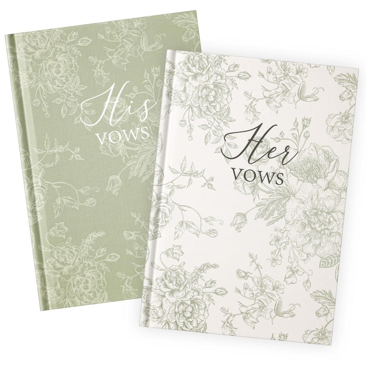 Engrowtic vow book pair front cover, timeless wedding keepsake design