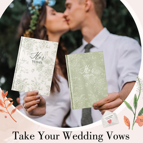 Engrowtic two-vow-book set shown in clutch for on-the-day moments