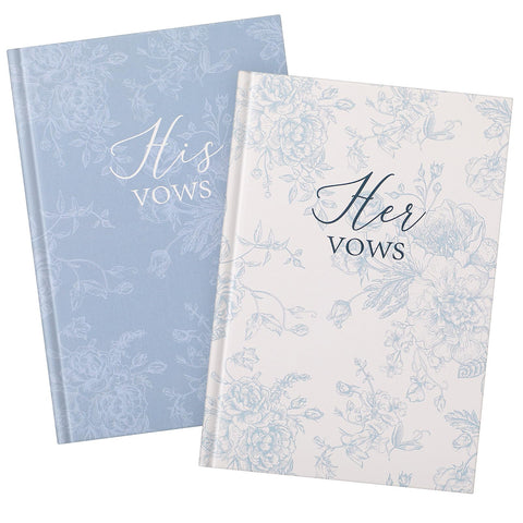 Engrowtic vow books with blue floral cover for an elegant wedding memory.