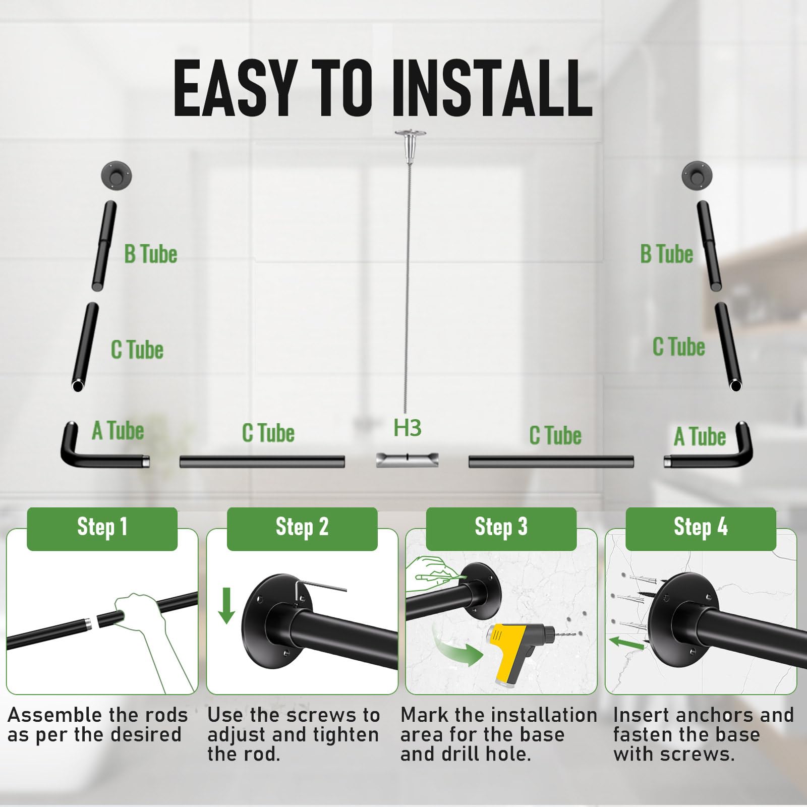 Enicvegw U-shaped rod demonstrating 36 lb load capacity.