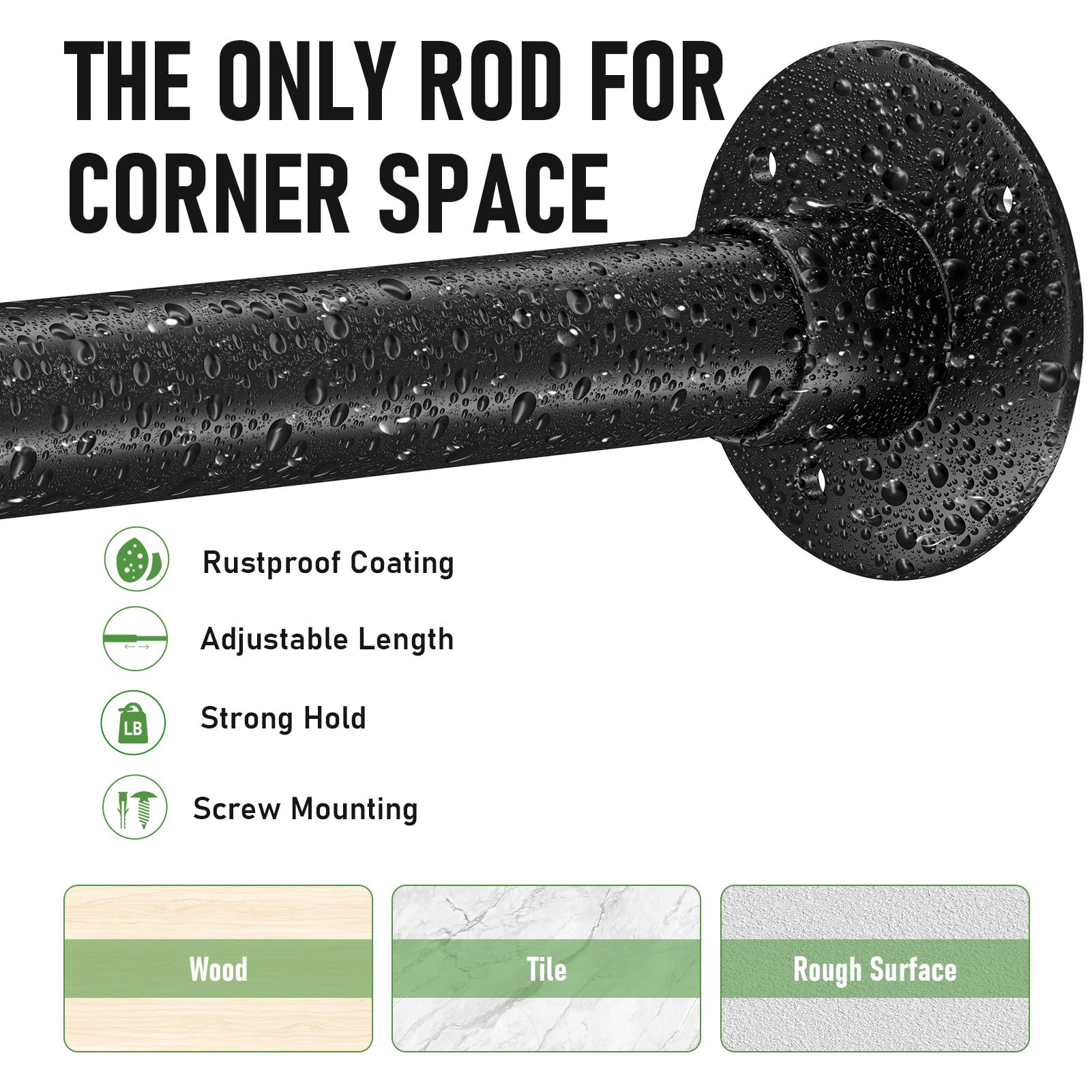 Enicvegw l shaped rod corner fit fits 90 degree corners for bathtubs and enclosures
