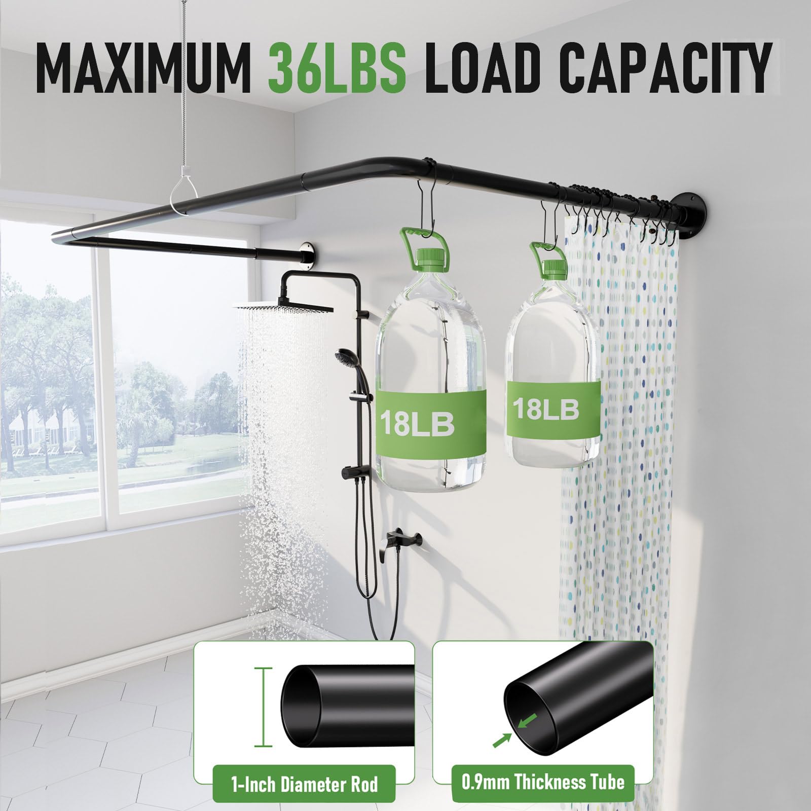 Enicvegw matte black finish adds a modern bathroom look.