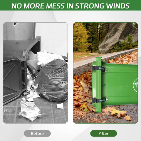 EnigaRlax wind-resistant trash lock system in windy conditions