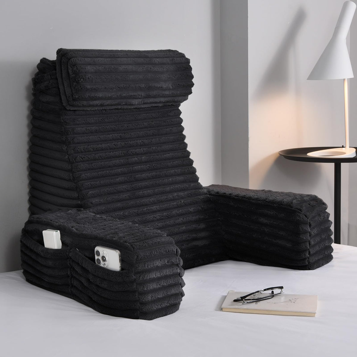ENITYA 22XL ergonomic bed pillow side view shows firm support and plush comfort