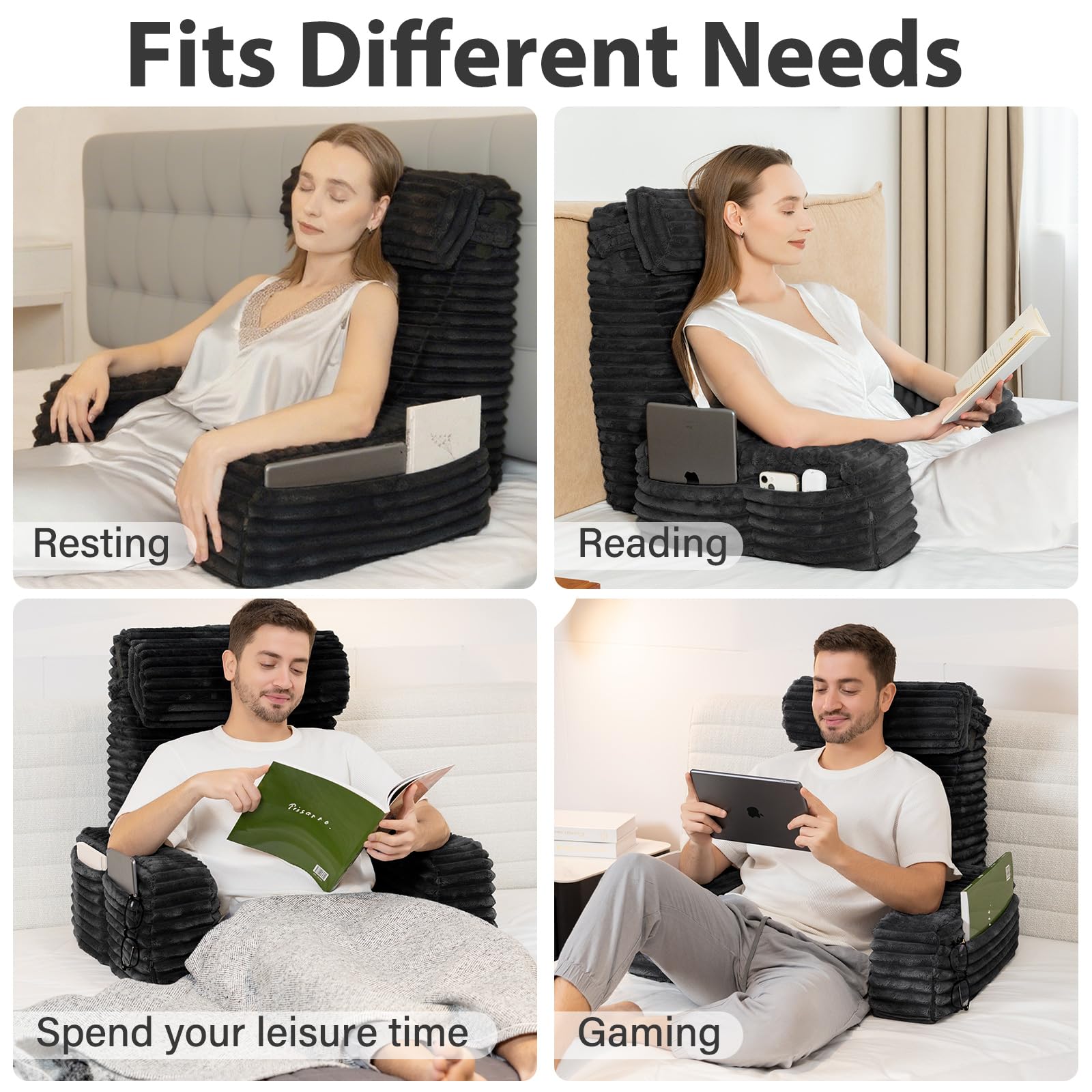 ENITYA 22XL on couch demonstrates versatile backrest for lounging