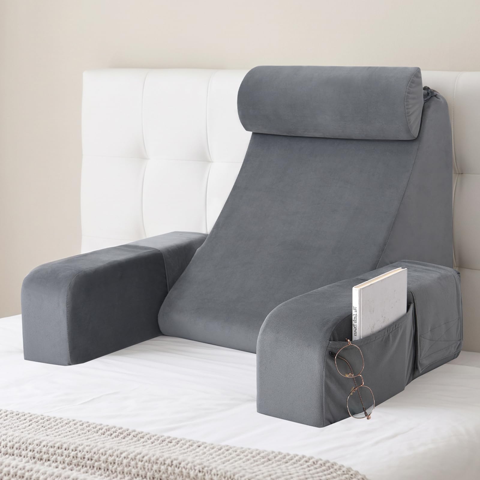 ENITYA back pillow angled backrest for bed reading and lounging