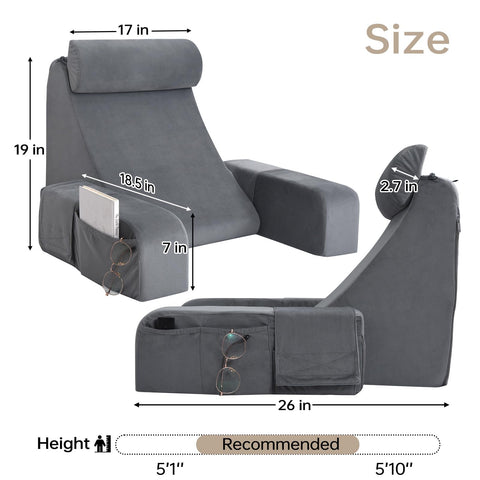 ENITYA back pillow armrests pockets keeps remote at hand
