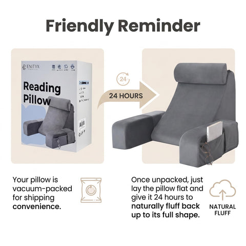 ENITYA back pillow multi-purpose design for reading, TV, and more