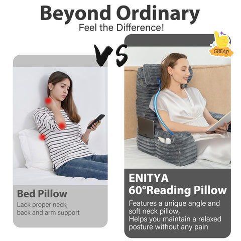 ENITYA pillow with side pockets for quick-access essentials