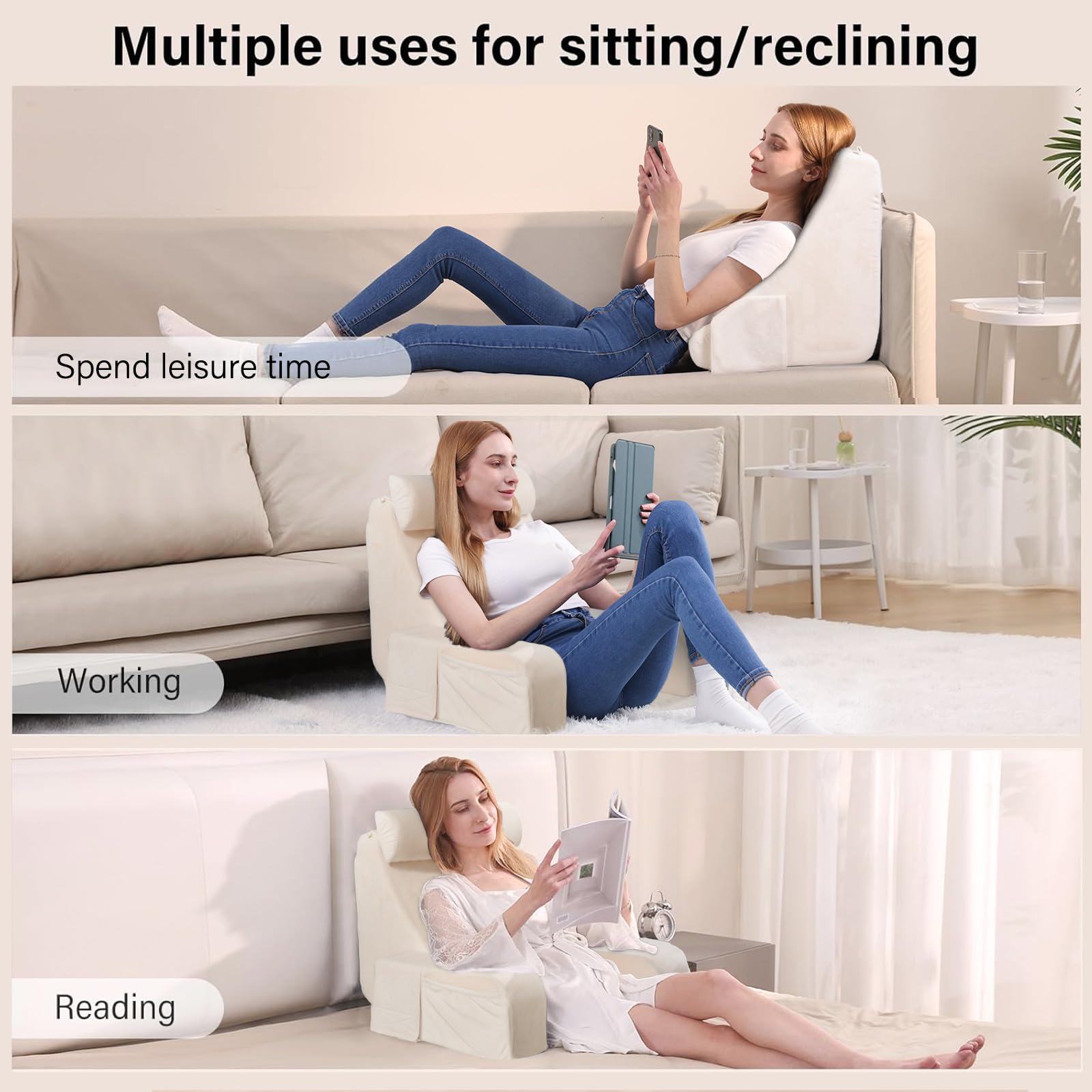 ENITYA detachable headrest and armrests for customizable comfort