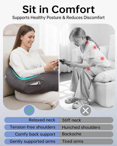 ENITYA extra-large ergonomic pillow gaming arm support for relaxed sessions on console or handheld.