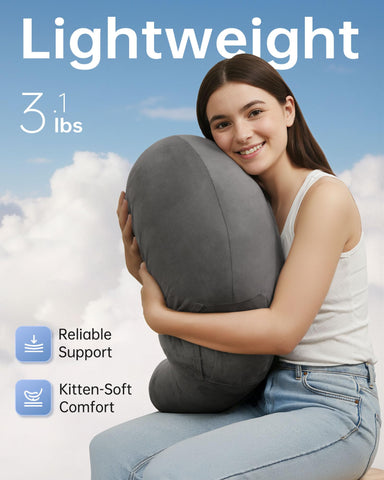ENITYA extra-large ergonomic pillow versatile use across bed, couch, or chair.