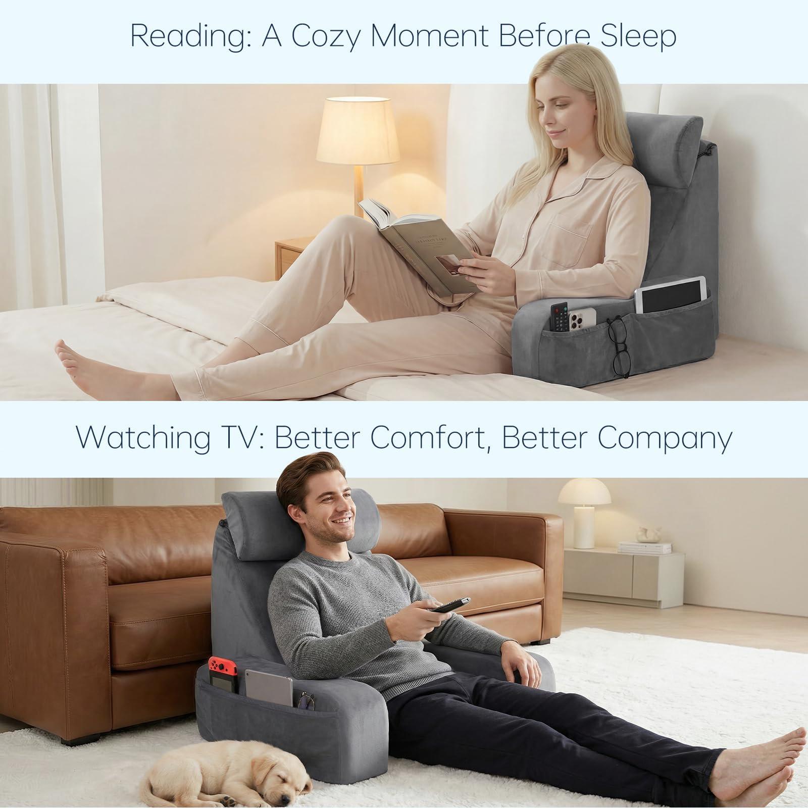 ENITYA medium-firm pillow delivers versatile seating comfort