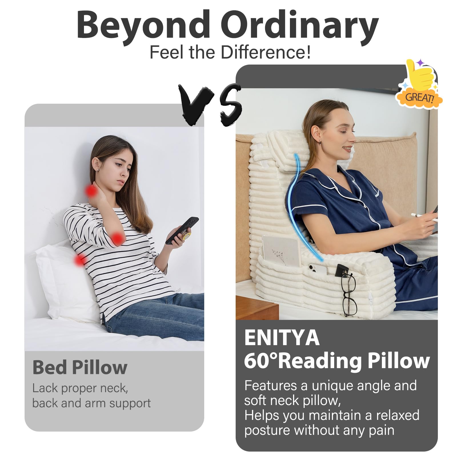 ENITYA plush faux fur cover providing luxurious softness and warmth.