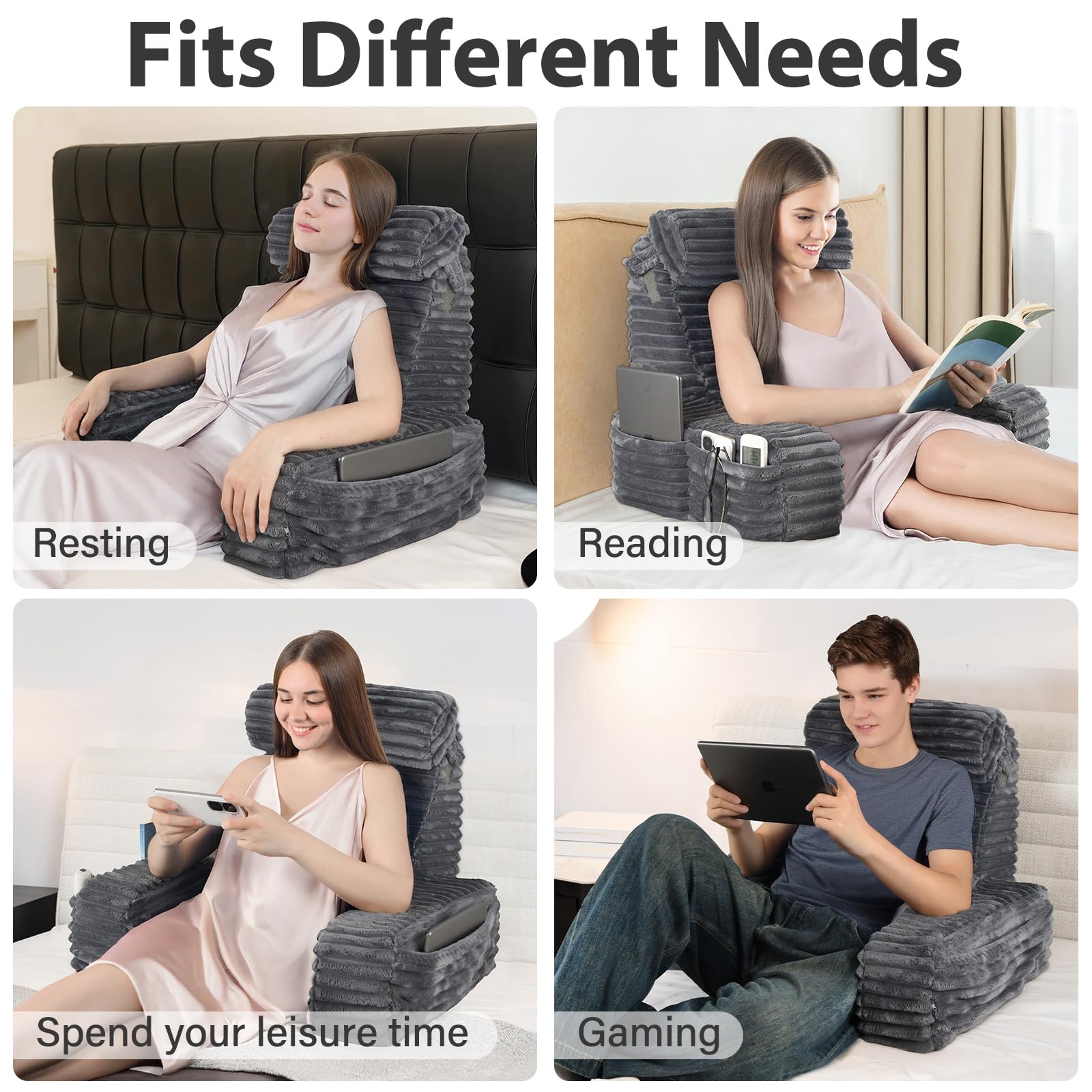 ENITYA portable bed pillow with a sturdy handle for easy relocation.