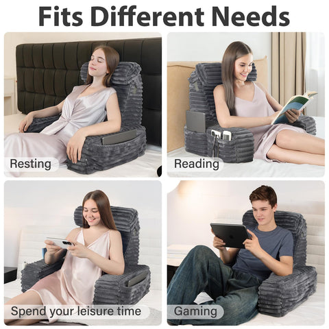 ENITYA portable bed pillow with a sturdy handle for easy relocation.