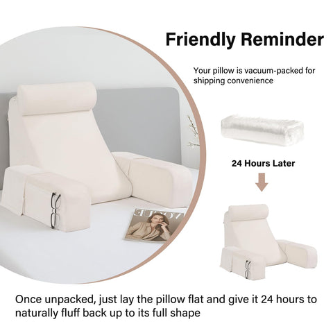 ENITYA versatile pillow for bed, couch, or floor lounging