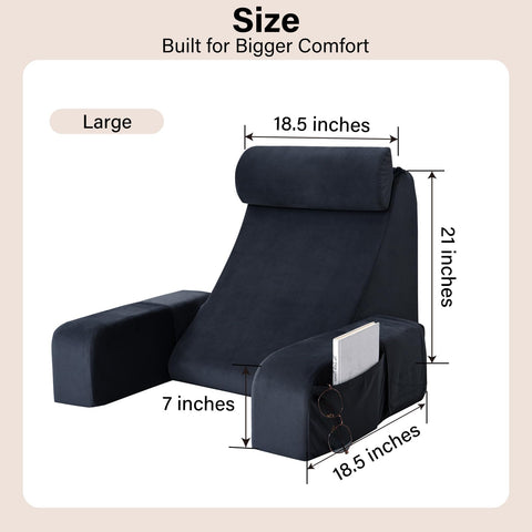 ENITYA Reading Pillow features armrest pockets for handy storage during use