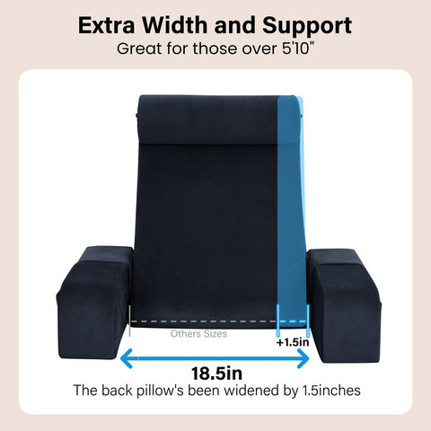 ENITYA Reading Pillow with detachable headrest and armrests for customizable support