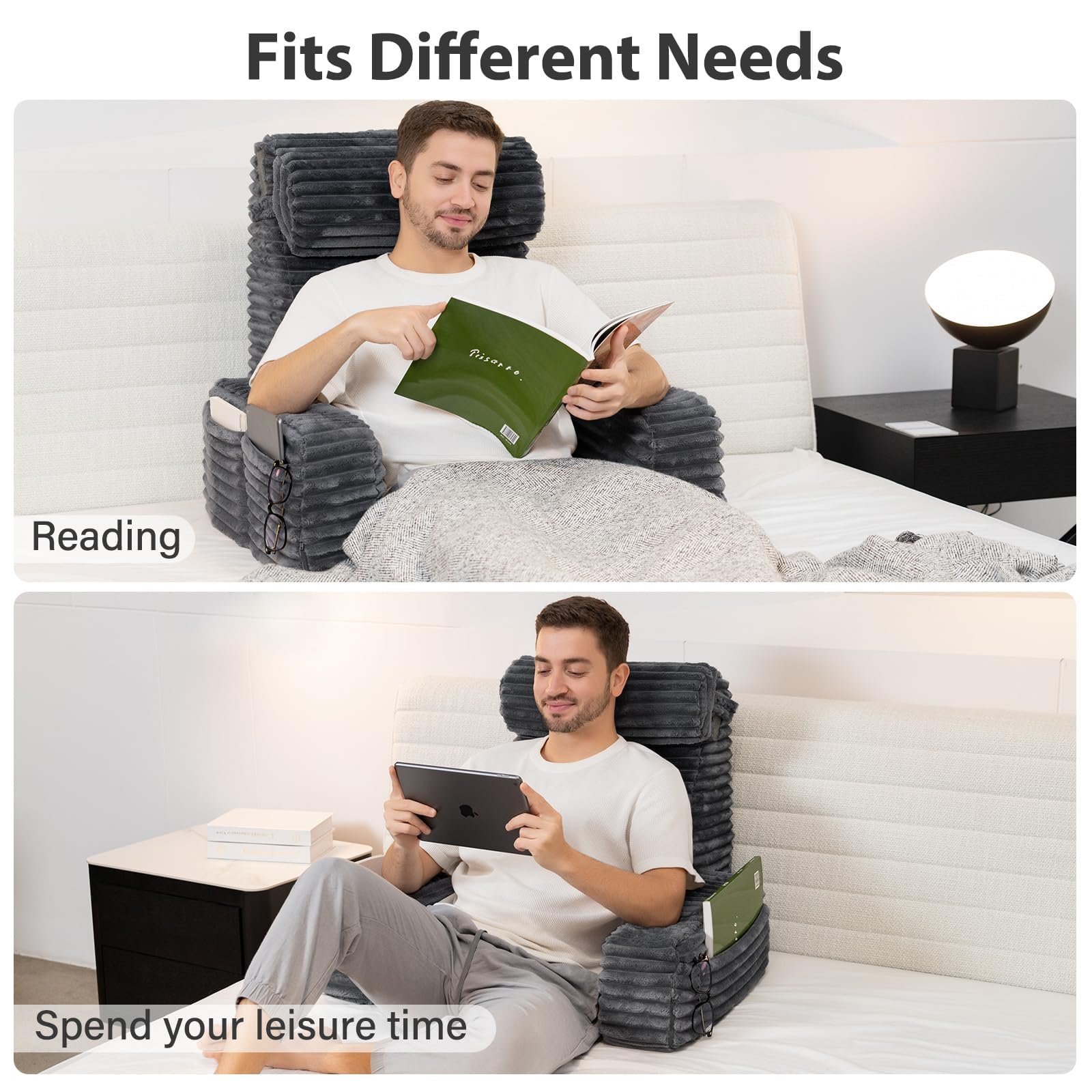 ENITYA's 60-degree ergonomic design supports head and spine alignment.