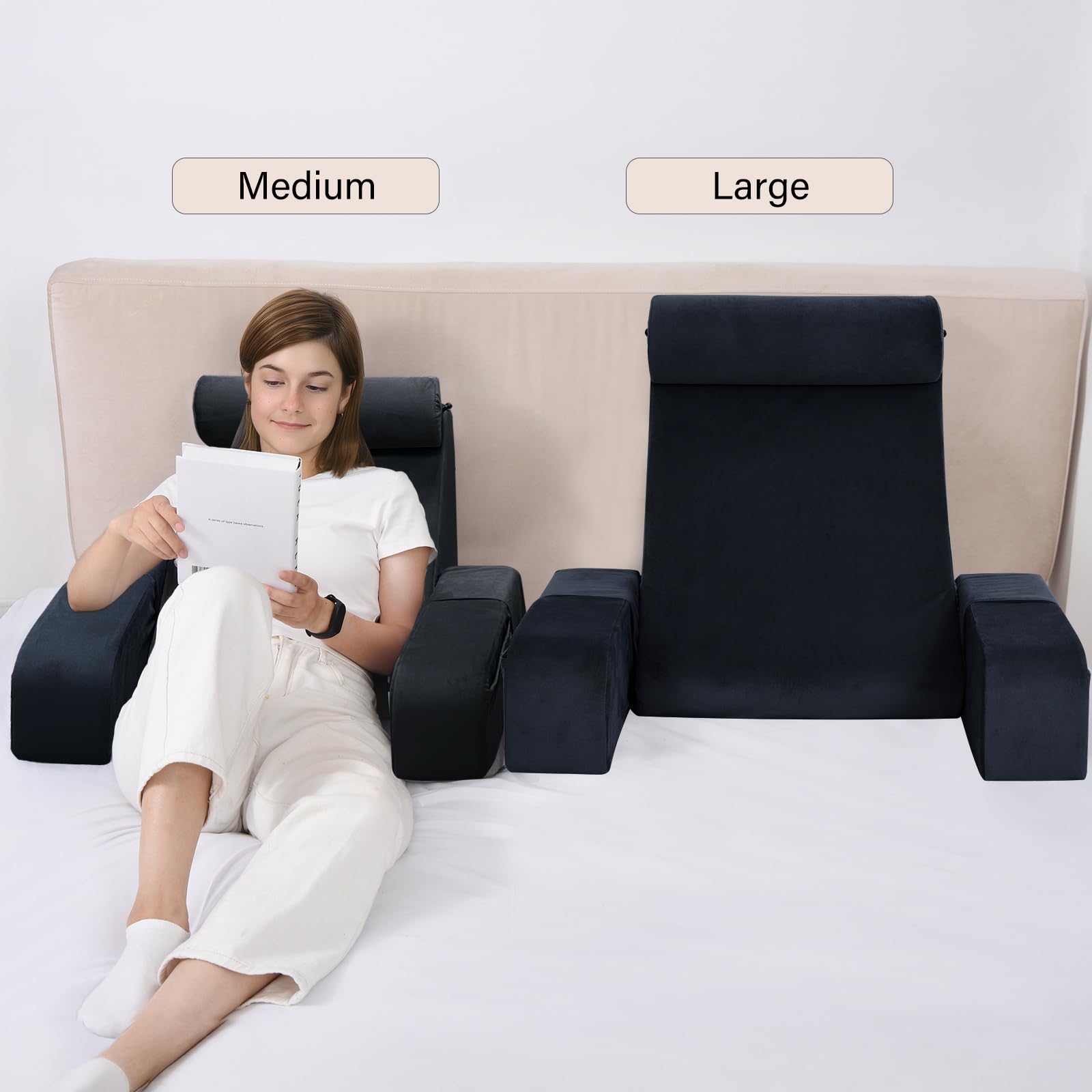 ENITYA Reading Pillow has a removable, machine-washable cover for easy cleaning