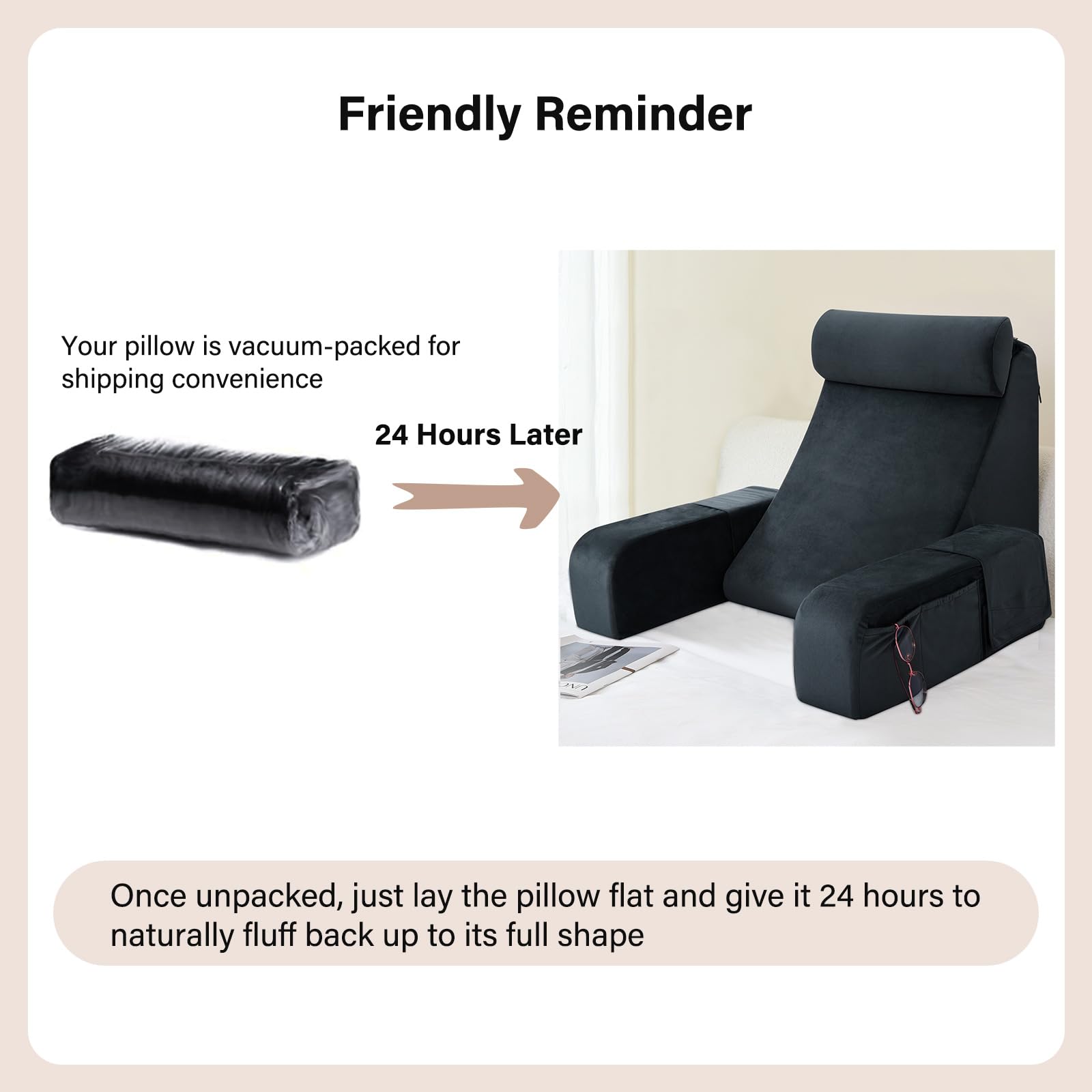 ENITYA Reading Pillow includes a top handle for easy portability
