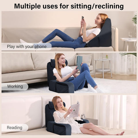 ENITYA reading pillow with a top handle for easy portability