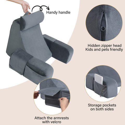 ENITYA reading pillow used in bed, couch, and floor for versatile lounging