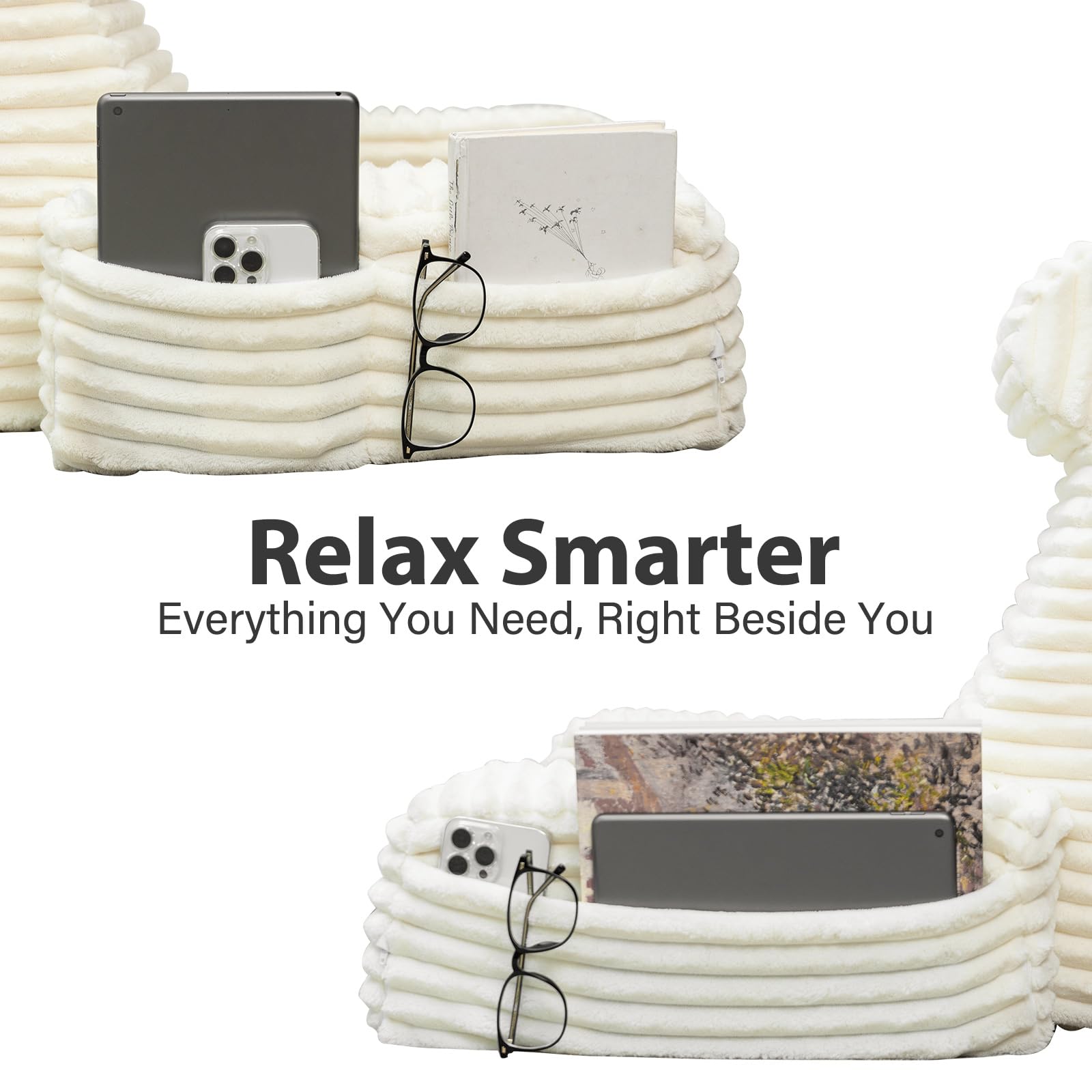 ENITYA pillow side pockets and handle for easy transport and access.