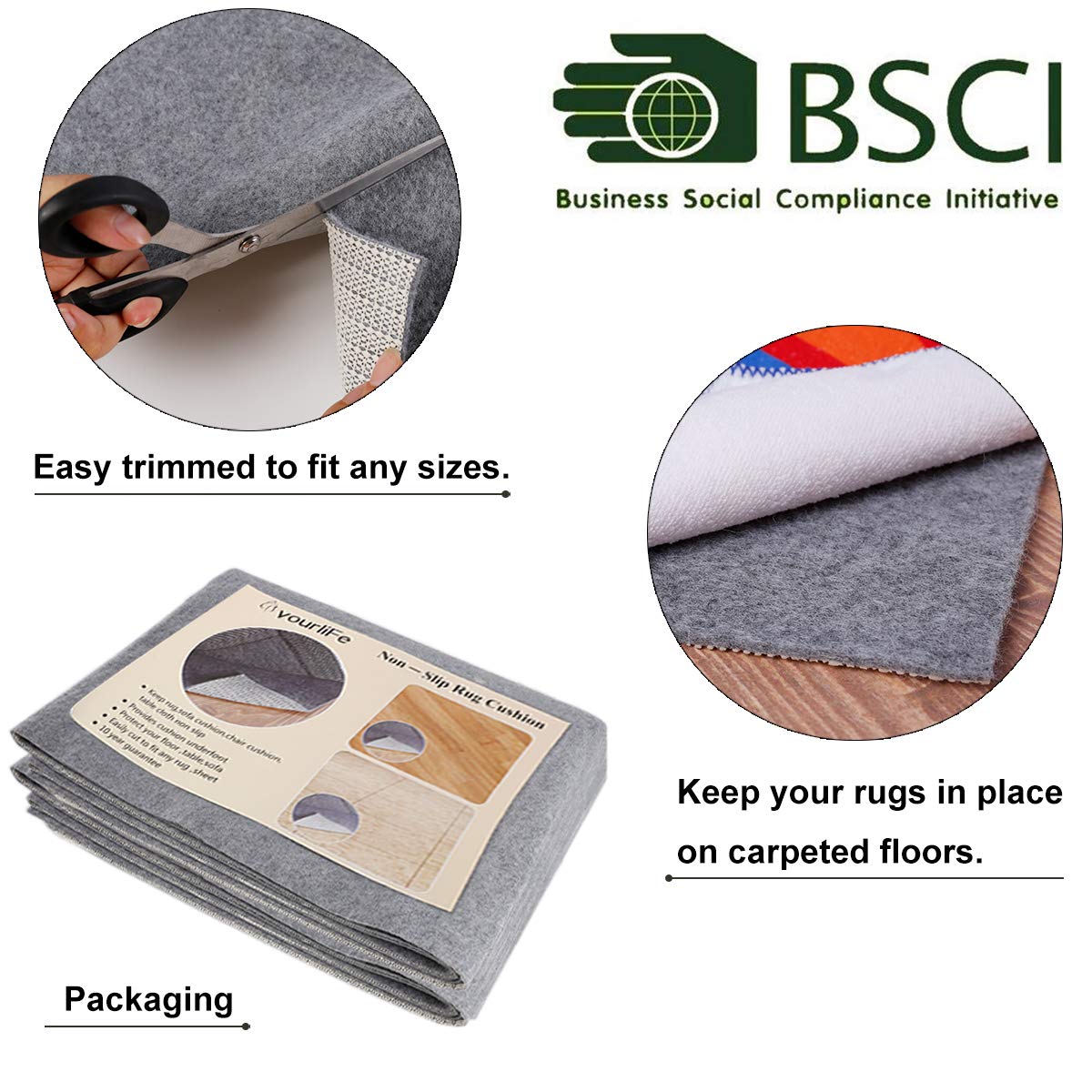 Enjoy Holiday 1981 5x7-ft rug pad in room setup.
