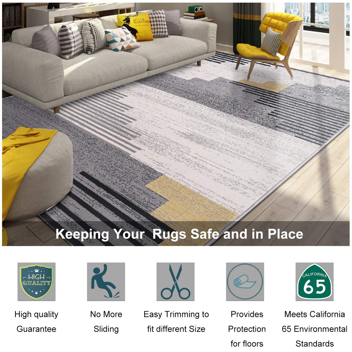 Enjoy Holiday 1981 multi-use rug pad under furniture for protection.