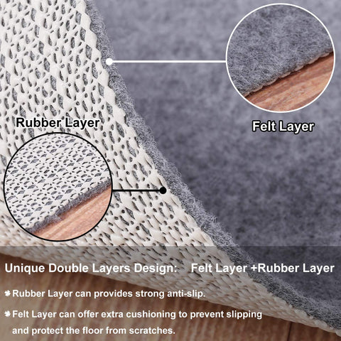 Enjoy Holiday 1981 rubber grip underlay on hardwood demonstrating secure floor protection.