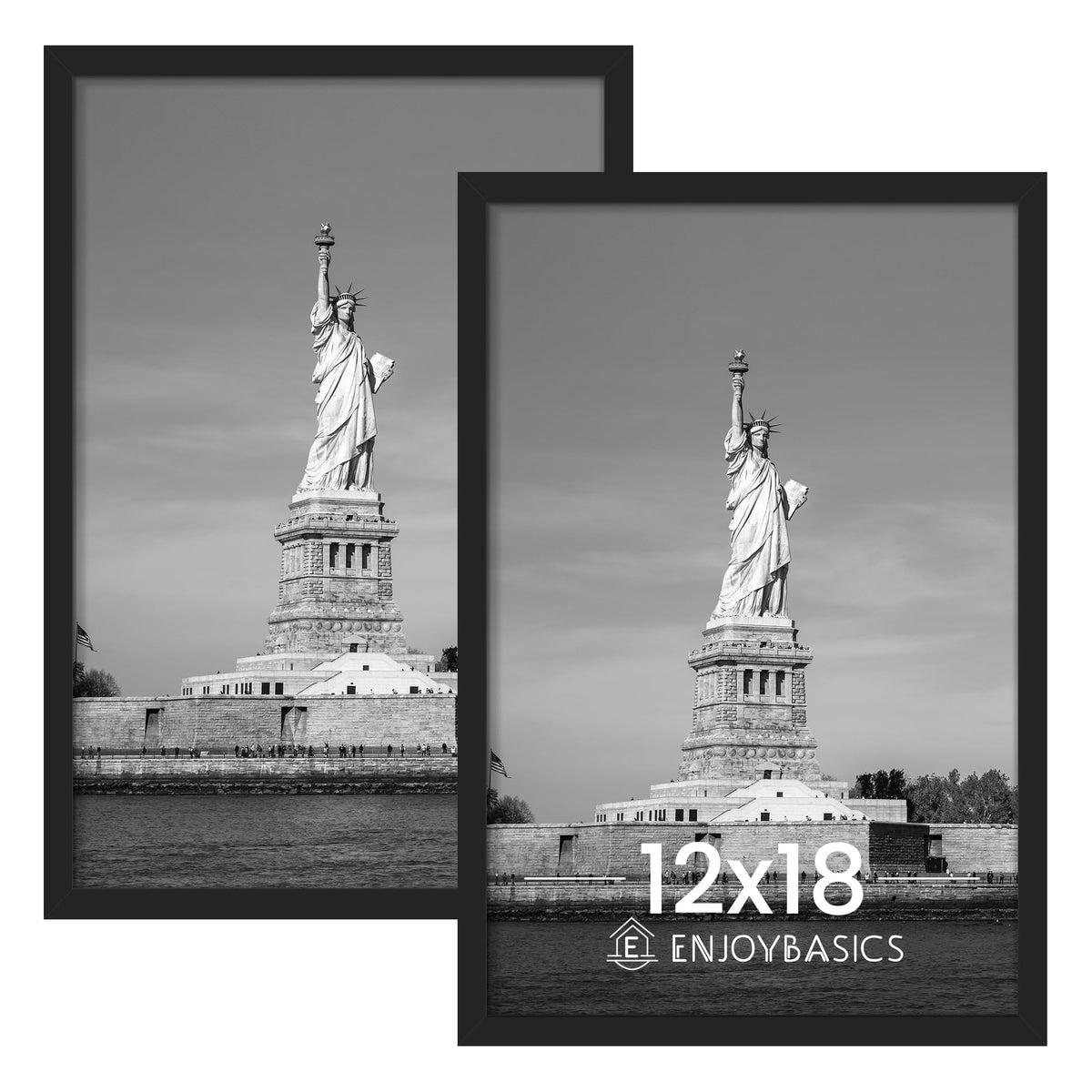 ENJOYBASICS 12x18 frame front view in black for a clean wall display