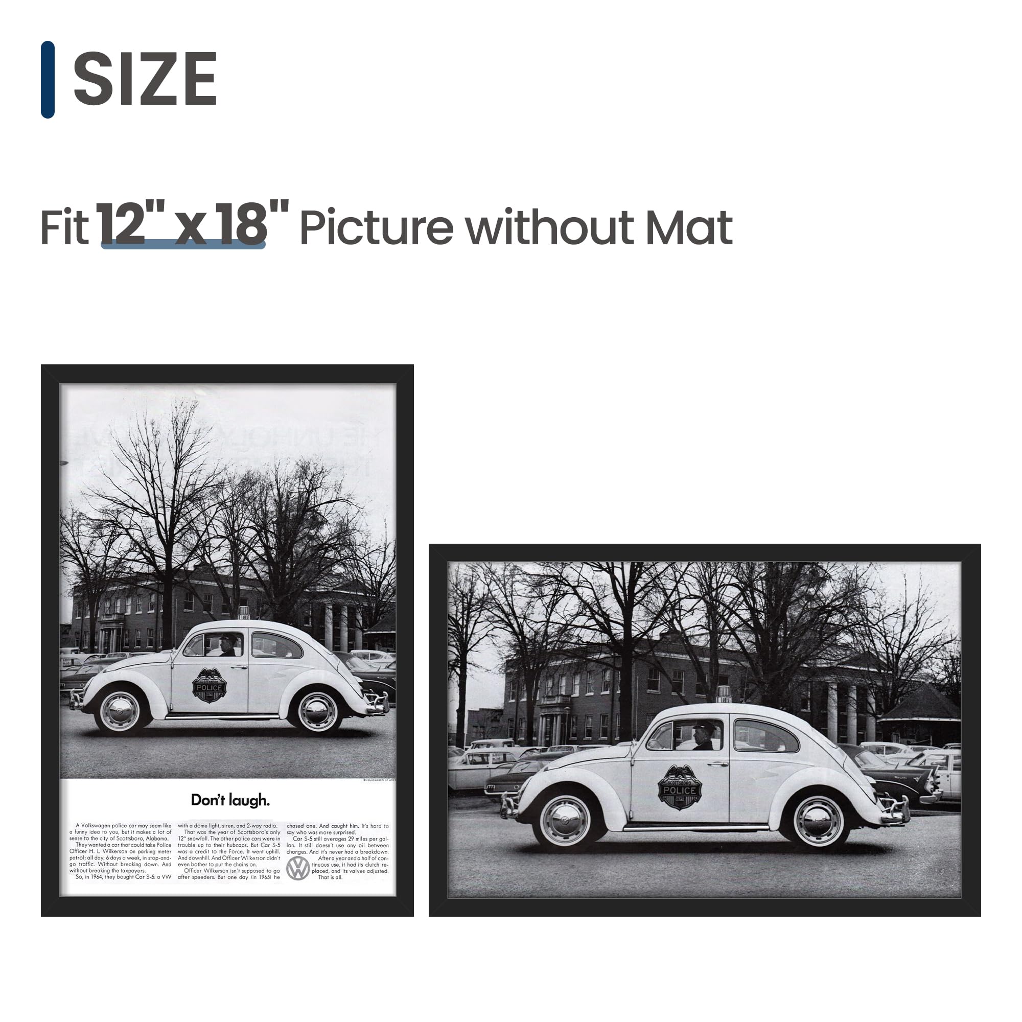 ENJOYBASICS 12x18 frame hanging options show horizontal and vertical layouts