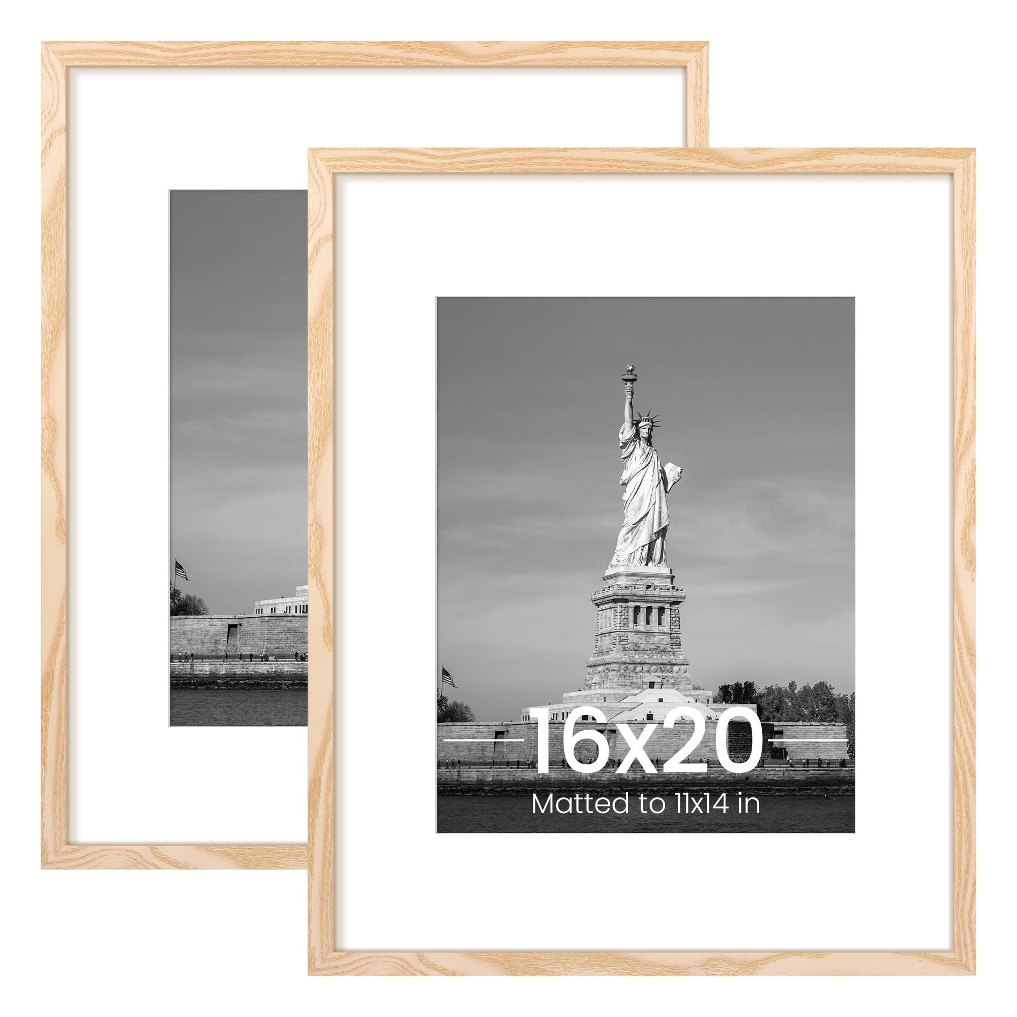 ENJOYBASICS 16x20 frame with mat displaying 11x14 artwork securely.