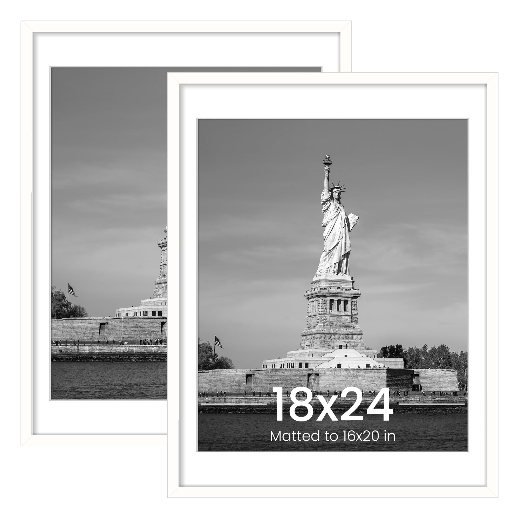 EnjoyBasics 18x24 frame white front displays photos with a clean, classic look.