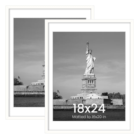 EnjoyBasics 18x24 frame white front displays photos with a clean, classic look.