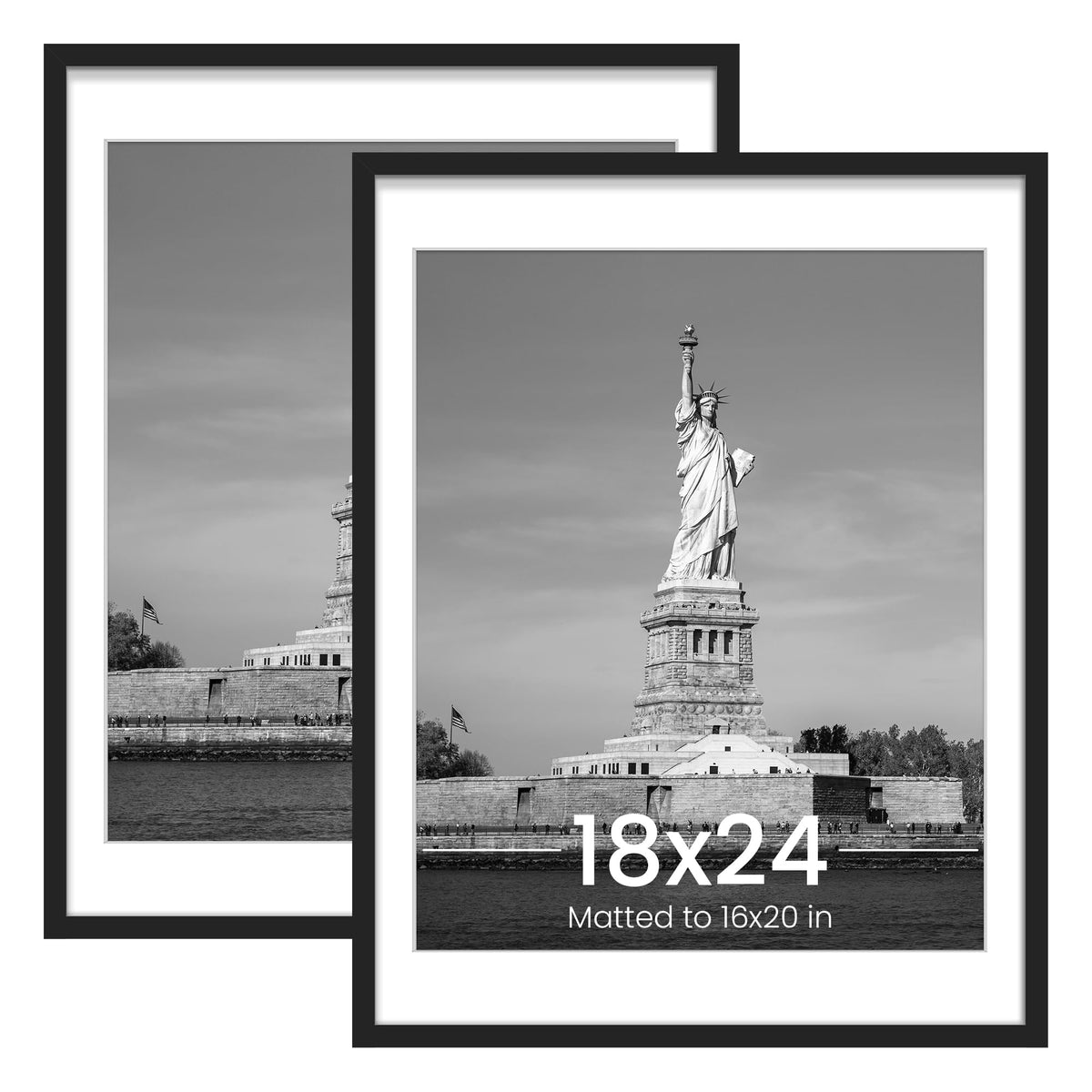 ENJOYBASICS 18x24 frame with mat displays a crisp 16x20 image for gallery-ready setup.