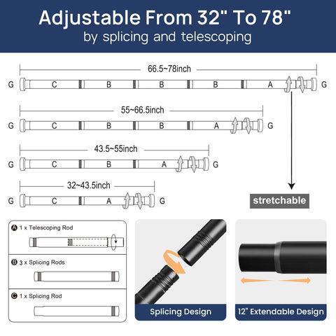 ENJOYBASICS anti-slip end caps keep the rod securely in place during daily use.