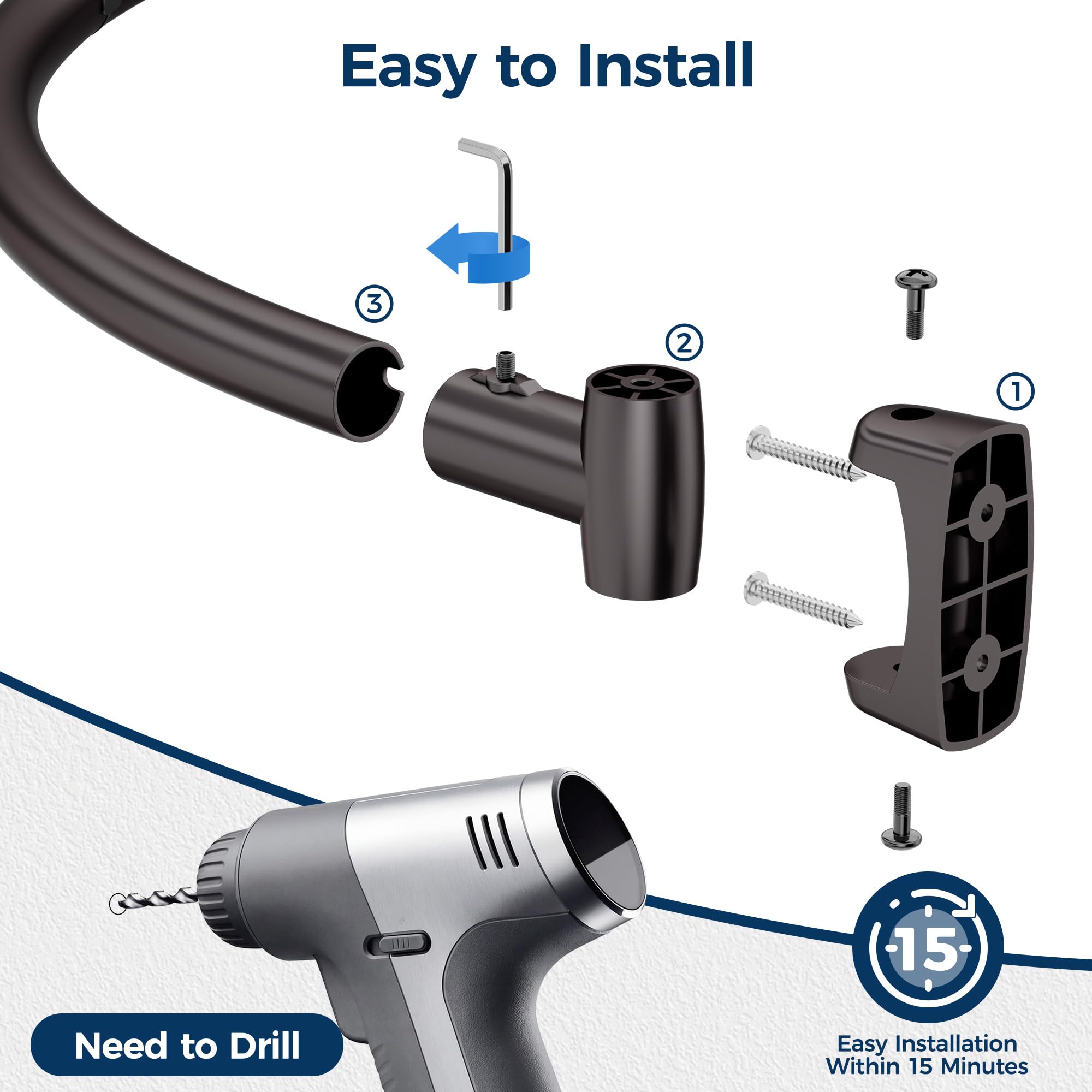 ENJOYBASICS bronze curved rod assembly showing durable finish