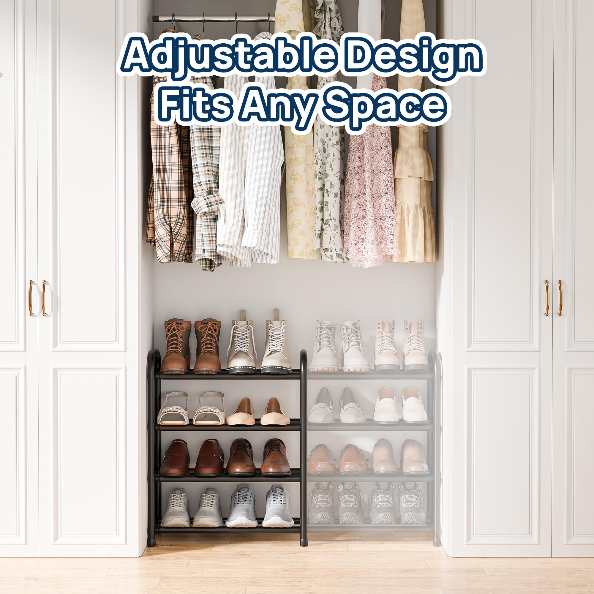 ENJOYBASICS Closet organizer shoe rack keeps small spaces tidy.