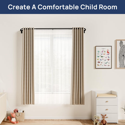 EnjoyBasics curtain rod aluminum ends and bases resist rust, scratches, and fading.