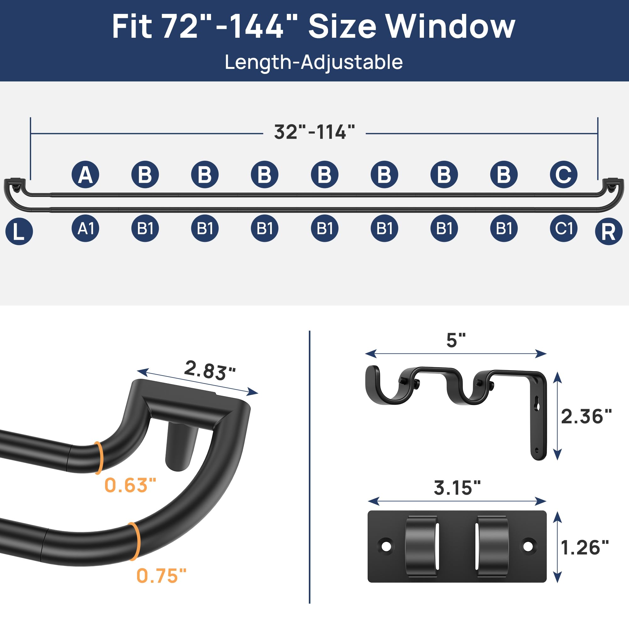 ENJOYBASICS rod demonstrates telescoping and splicing for flexible window fits