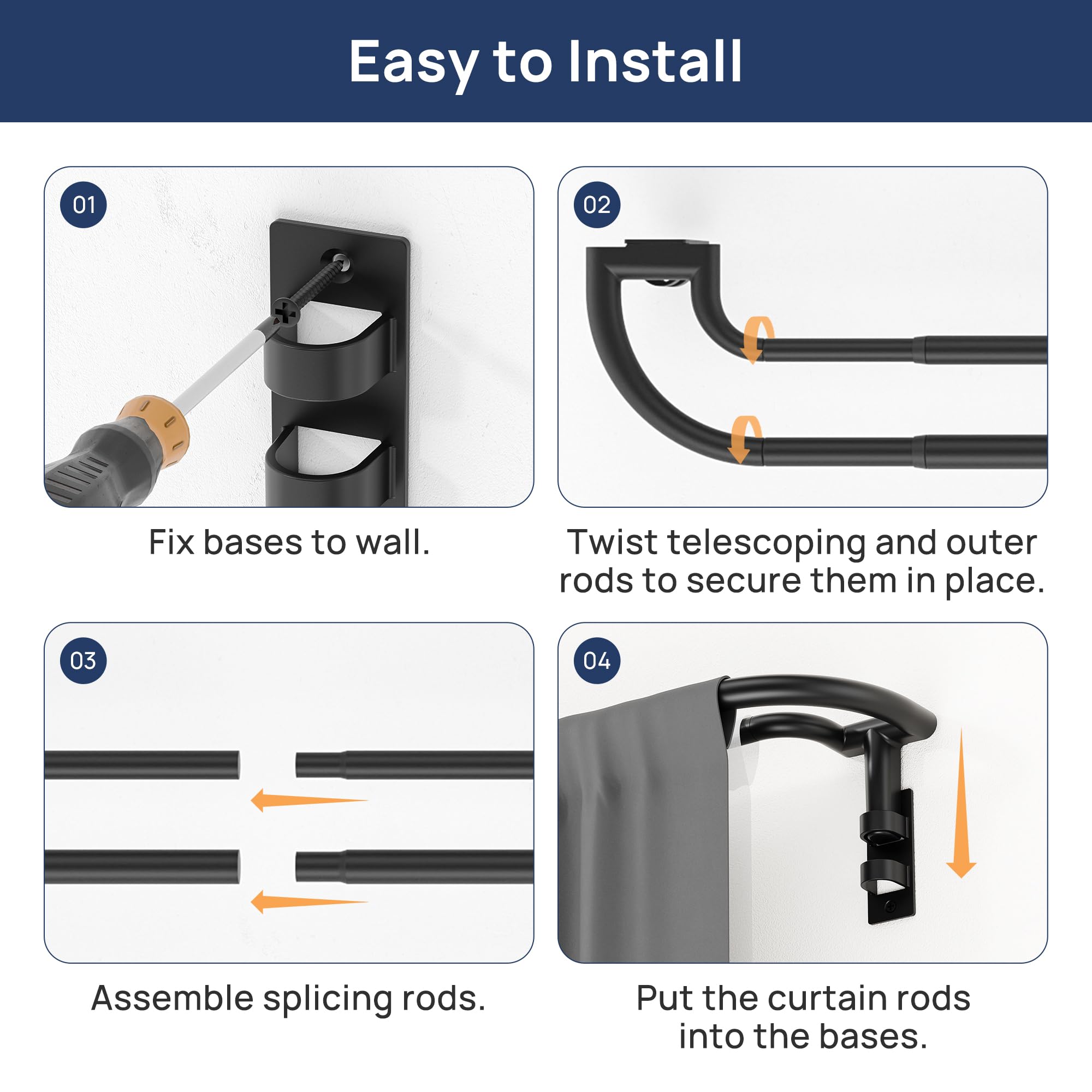 EnjoyBasics tool-free curtain changes for quick room updates.